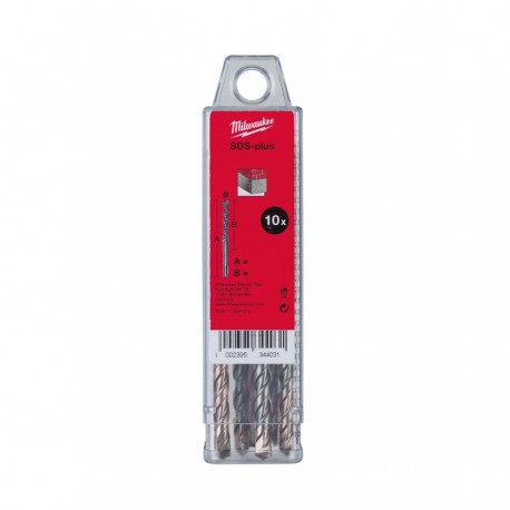 LOT de 10 FORETS SDS+ AEG / MILWAUKEE , POUR PERFORATEUR , 6 x 160 mm LOT de 10 FORETS SDS+ AEG / MILWAUKEE , POUR PERFORATEUR , 6 x 160 mm