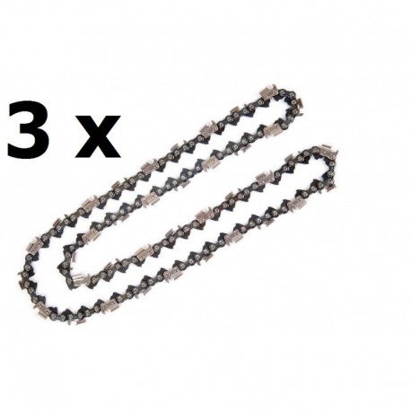 Lot de 3 chaînes 76 maillons pour tronçonneuse Lot de 3 chaînes 76 maillons pour tronçonneuse