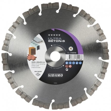 Disque Diamant MIXTE - 300 mm 25.4 mm SIDAMO ULTRA BETON-S 11130107 Disque Diamant MIXTE - 300 mm 25.4 mm SIDAMO ULTRA BETON-S 11130107