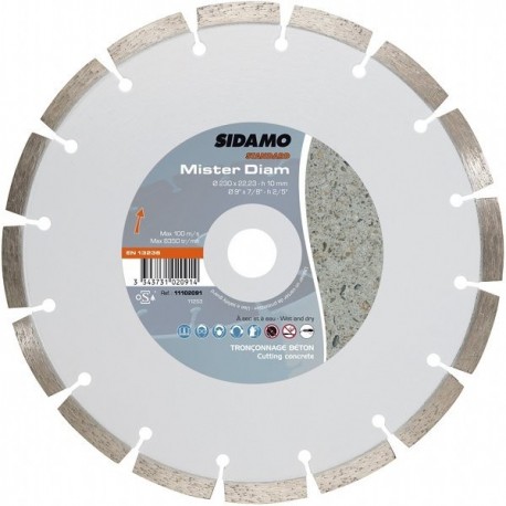 Disque diamant MIXTE Béton Armé , Matériaux , 350 x 25.4 Sidamo Mister Diam - 11102094 Disque diamant MIXTE Béton Armé , Matériaux , 350 x 25.4 Sidamo Mister Diam - 11102094