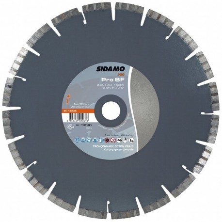 Disque diamant Béton Frais 300 x 25.4 mm - Sidamo Pro BF 11101061 Disque diamant Béton Frais 300 x 25.4 mm - Sidamo Pro BF 11101061
