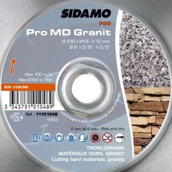 Sidamo - Disque diamant PRO MD GRANIT + Matériaux Durs ,  D 300 x 25,4-20 x 10 x ép. 3,2 mm - 11101079
