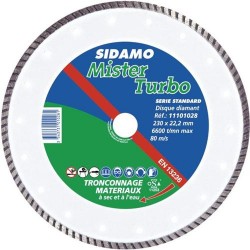 Disque diamant 125 mm Tuile , Dallage  , SIDAMO Mister Turbo 1110127