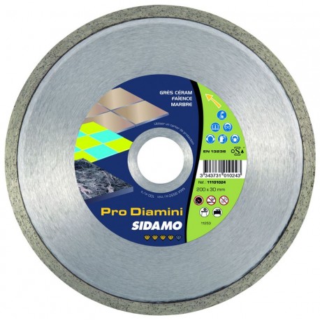 Disque Diamant Grés , Céramique , Marbre Ø 200 mm / 30 mm - Sidamo Pro Diamini 11101024 Disque Diamant Grés , Céramique , Marbre Ø 200 mm / 30 mm - Sidamo Pro Diamini 11101024