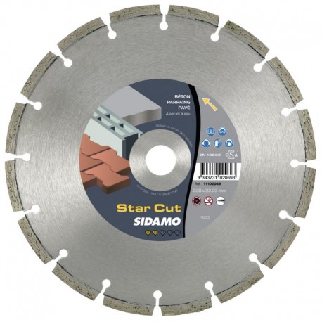 Disque diamant Béton et Matériaux 230 mm - Sidamo STARCUT 11102069 Disque diamant Béton et Matériaux 230 mm - Sidamo STARCUT 11102069