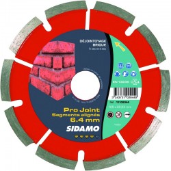 Disque diamant à déjointoyer PRO JOINT SD D. 125 x Ep. 6,4 x 22,23 x H 7 mm Joint de brique - 11130111 - Sidamo