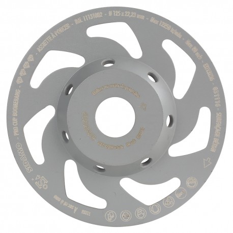 Plateau de surfaçage diamanté PRO CUP BOOMERANG D.125 x 22,23 x H 5,5 mm Béton - 11131002 - Sidamo Plateau de surfaçage diamanté PRO CUP BOOMERANG D.125 x 22,23 x H 5,5 mm Béton - 11131002 - Sidamo