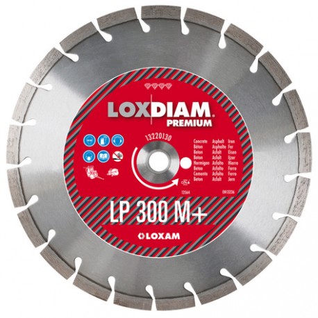 Disque diamant pour scie de sol et découpeuse thermique LOXAM LP 300 M+ - Ø 300 mm - Béton Asphalte Fer Disque diamant pour scie de sol et découpeuse thermique LOXAM LP 300 M+ - Ø 300 mm - Béton Asphalte Fer