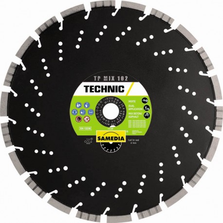 Disque diamant mixte Technic TP MIX 102 Ø300mm Alésage 25.4mm SAMEDIA 313845 Disque diamant mixte Technic TP MIX 102 Ø300mm Alésage 25.4mm SAMEDIA 313845
